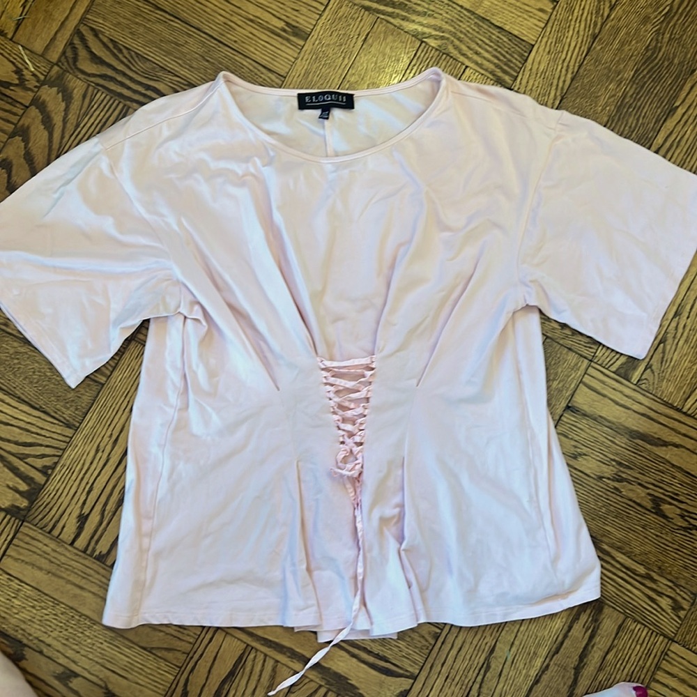 Eloquii women’s 14/16 pink faux corset top